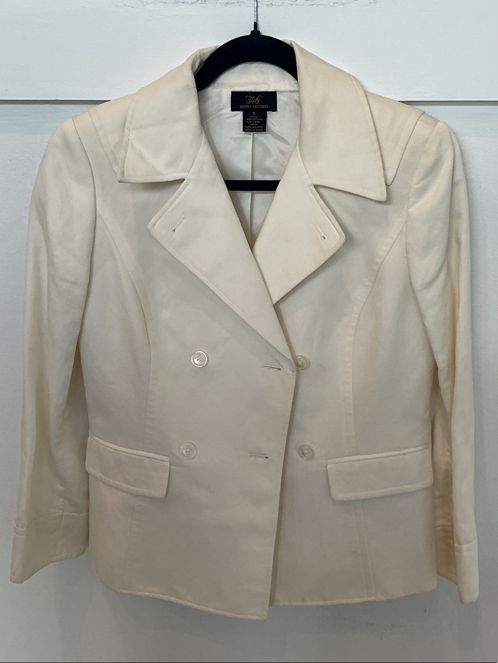 W by Worth Cream Double-Breasted Blazer